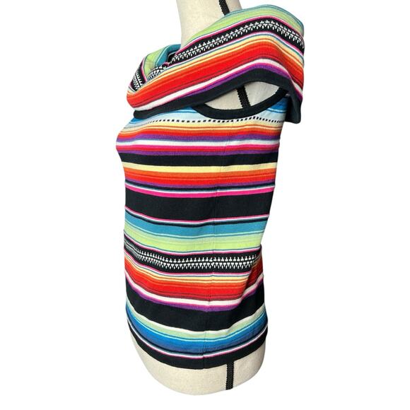 Lauren Ralph Lauren Women's Sleeveless Sweater in Bright Stripes Size Medium - Picture 3 of 6